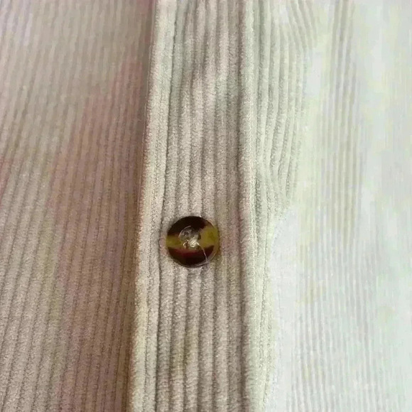 Amazon cozy fall long sleeve cream corduroy button front shacket L - Picture 4 of 6